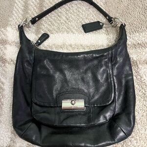 COACH Kristin Black Leather Hobo Shoulder Purse Handbag Satchel